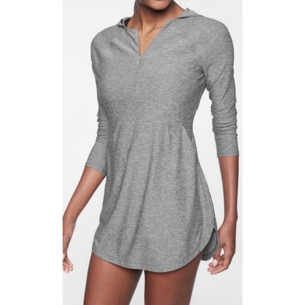 Athleta Pacifica Shores Tunic Coverup Dress Grey‎ Heathered Size XXS Athleisure